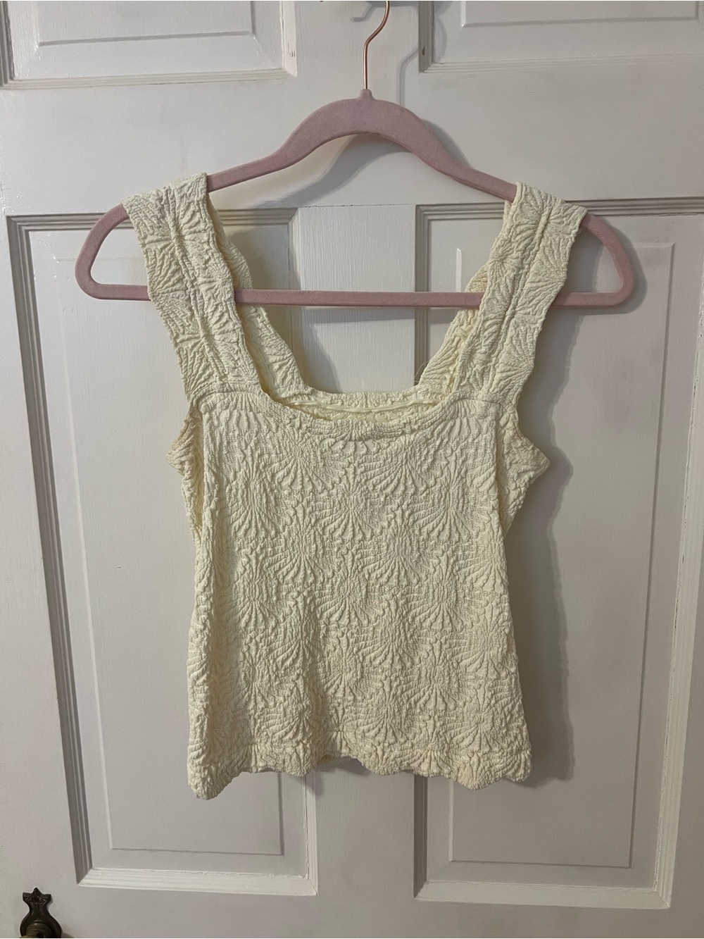 Free People Cream Textured Tank